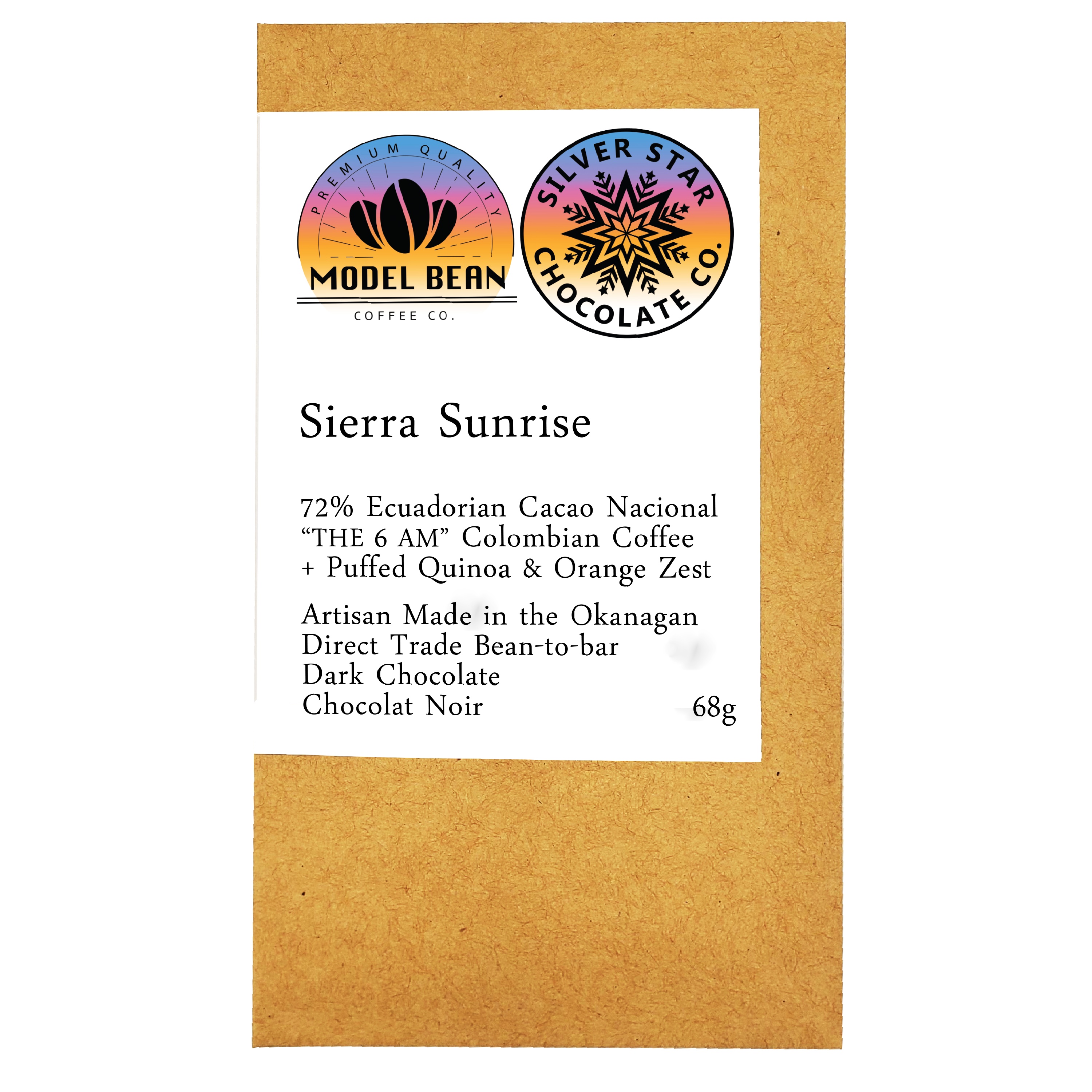 Sierra Sunrise (Coffee, Quinoa, Orange Zest) 72% Cacao